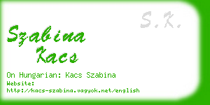 szabina kacs business card